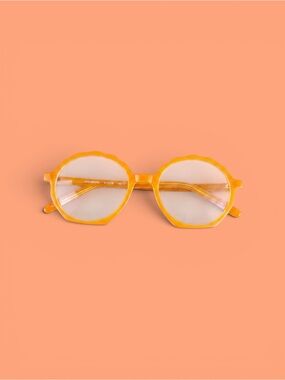Anemone Yellow Round Frame Glasses